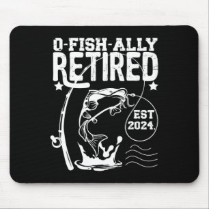 O-fish-ally Rentner seit 2024 Rentner-Angeln  Mousepad