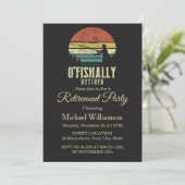 O-fish-ally Retired fishing retirement party Einladung (Stehend Vorderseite)