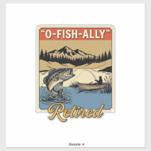 O-Fish-Ally Ruheständler Vintage Angel-Shirt Desig Aufkleber