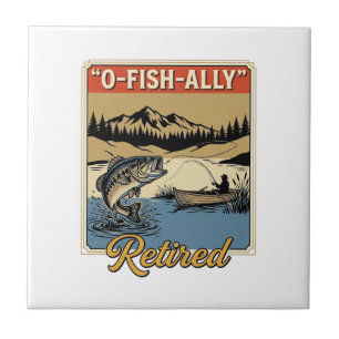 O-Fish-Ally Ruheständler Vintage Angler-Shirt Desi Fliese