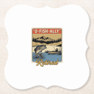 O-Fish-Ally Ruheständler Vintage Angler-Shirt Desi Untersetzer