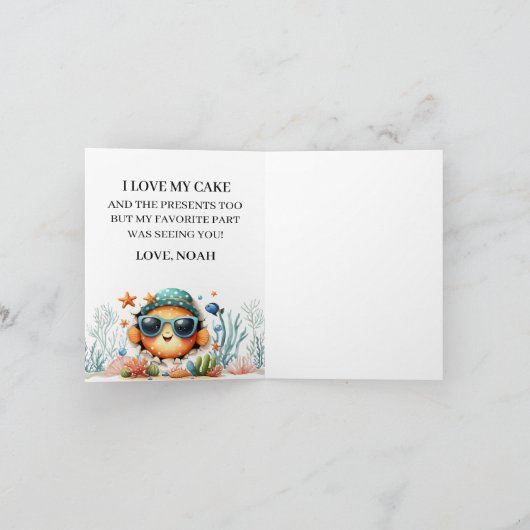 O-Fish-Ally The Big One Fishing Birthday vielen Da Einladung (Innenseite)