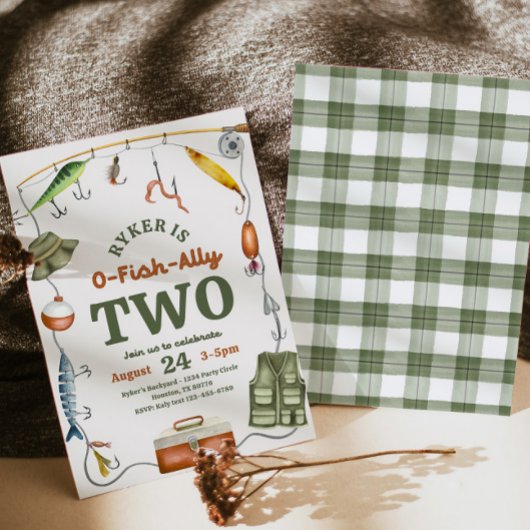 O-Fish-Ally Zwei Geburtstagseinladung Einladung