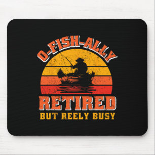 O-fish-ellios Ruheständler Lustiges Fischer-Shirt Mousepad