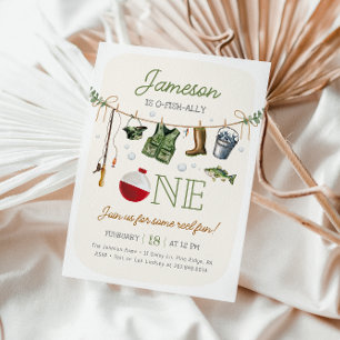 O-fish-One Fishing 1. Geburtstag Einladung