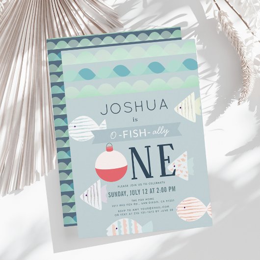 O-fish-One Fishing Boy 1. Geburtstag Einladung