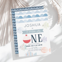 O-fish-One Fishing Boy White 1. Geburtstag