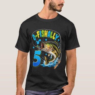O-Fishally 5. Geburtstag Angler 5 Jahre alt T-Shirt