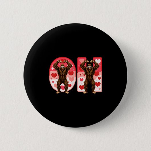 O-h Couples Matching Funny Bigfoot In Midwestern V Button (Vorderseite)