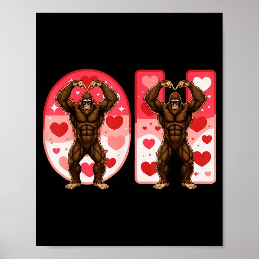 O-h Couples Matching Funny Bigfoot In Midwestern V Poster (Vorne)