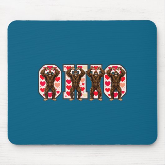 O-h-i-o Funny Bigfoot Ohio In Midwestern Valentine Mousepad (Vorne)