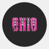 O-h-i-o Funny Skeleton Ohio In Midwestern Valentin Runder Aufkleber (Vorderseite)