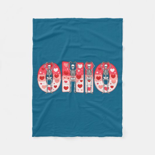 O-h-i-o Funny Skeletons Ohio In Midwestern Valenti Fleecedecke (Vorderseite)