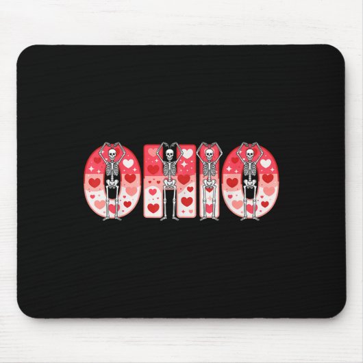 O-h-i-o Funny Skeletons Ohio In Midwestern Valenti Mousepad (Vorne)