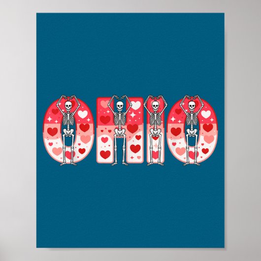 O-h-i-o Funny Skeletons Ohio In Midwestern Valenti Poster (Vorne)