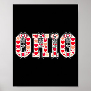 O-h-i-o Lustige Skelette Ohio An Midwestern Valent Poster