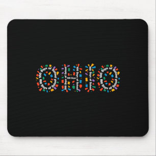 O-h-i-o Lustiger 100. Schultag Ohio Mittlerer West Mousepad