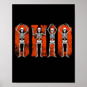O-h-i-o State Lustige Skelette Ohio Vintage Hallow Poster