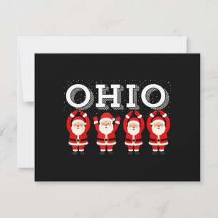 O-H-I-O State Lustiger Weihnachtsmann Vintage Weih Feiertagskarte