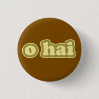 O HAI Lolcat Speak Flair Pinback Button