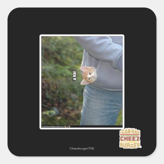 O hai quadratischer aufkleber (Vorderseite)