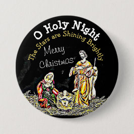 O Heilige Nacht Baby Jesus Weihnachtsknopf Button