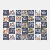 O Heilige Nacht Foto Collage Weihnachtsbaummuster Geschenkpapier Set (Vorderseite)