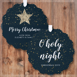 O Heilige Nacht | Gold Star Ornament Karte