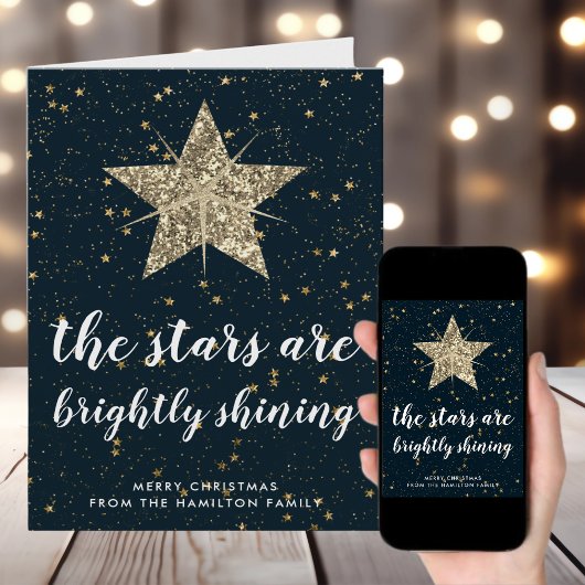 O Heilige Nacht | Gold Stars Weihnachten Karte