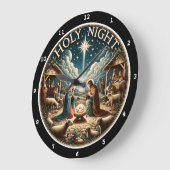 O Heilige Nacht" - Krippe Weihnachten Große Wanduhr (Winkel)