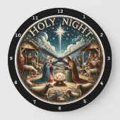 O Heilige Nacht" - Krippe Weihnachten Große Wanduhr (Vorderseite)