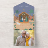 O' Heilige Nacht Krippe Weihnachten Tri-Fold Ho All In One Einladung (Innen Boden)