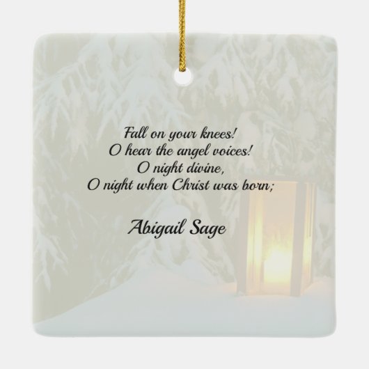 "O Heilige Nacht" Lioved Christmas Carol Keramikornament (Rückseite)