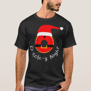 O Heilige Nacht Lustiger Donut Weihnachtsmann Hut T-Shirt