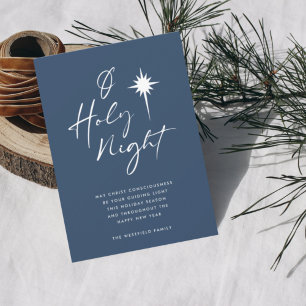 O Heilige Nacht Minimalist Stern von Bethlehem Bla Feiertagskarte
