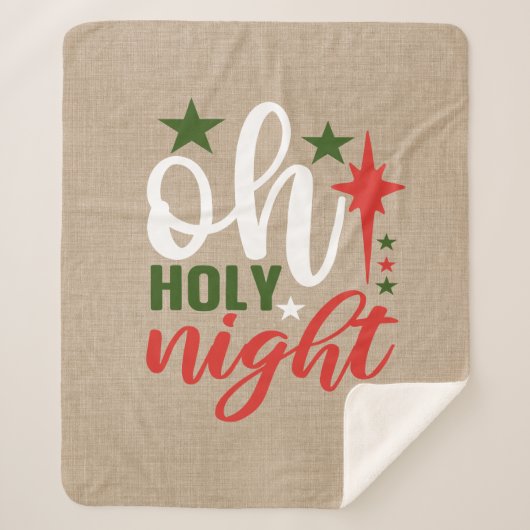 O Heilige Nacht Religiöse Weihnachtsschäfte Blanke Sherpadecke (Vorderseite)