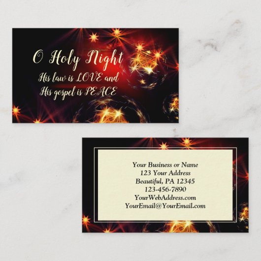 O Heilige Nacht, Sein Gesetz ist LIEBE, Weihnachte Visitenkarte (Vorne/Hinten)