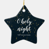 O Heilige Nacht | Sterne sind eine leuchtend leuch Keramik Ornament (Vorne)