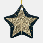 O Heilige Nacht | Sterne sind eine leuchtend leuch Keramik Ornament (Hinten)