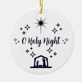 O Heilige Nacht Weihnachten Minimalistische Typogr Keramik Ornament (Vorne)