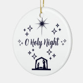 O Heilige Nacht Weihnachten Minimalistische Typogr Keramik Ornament (Links)
