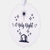 O Heilige Nacht Weihnachten Minimalistische Typogr Ornament Karte (Links)