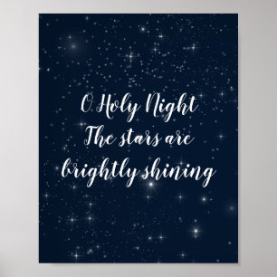 O Heilige Nacht Weihnachten Texte Eleganter Urlaub Poster
