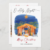 O Heilige Nacht Weihnachten Weihnachtskrippe Szene Einladung (Vorne/Hinten)