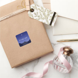 O Heilige Nacht Weihnachtsaufkleber Quadratischer Aufkleber