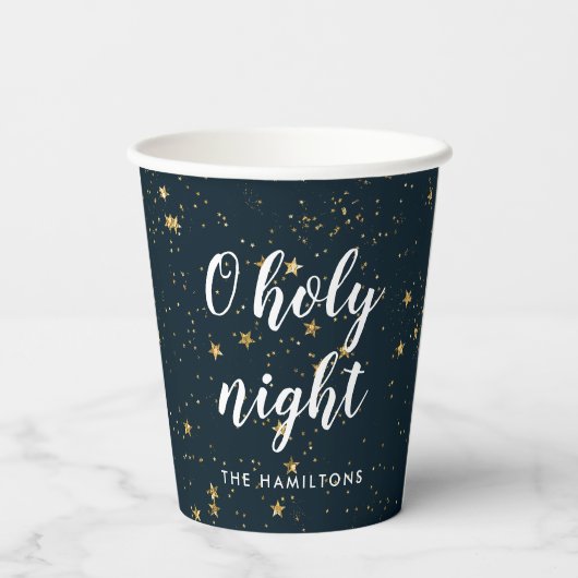 O Heilige Nacht | Weihnachtsstern Pappbecher (Rückseite)