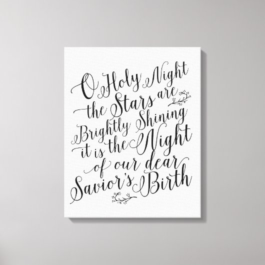O Heilige Nacht | Weihnachtszeichen Leinwanddruck (Vorderseite)