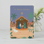O' Heilige Nachtkrippe Weihnachten Folien Feiertagskarte (Stehend vorne)
