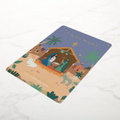 O' Heilige Nachtkrippe Weihnachten Folien Feiertagskarte (Gedreht)