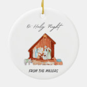 O' Heilige Nachtkrippe Weihnachten Keramik Ornament (Hinten)